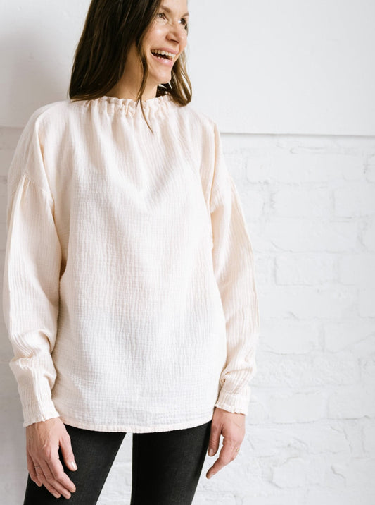 Musselinbluse ZOE Cream