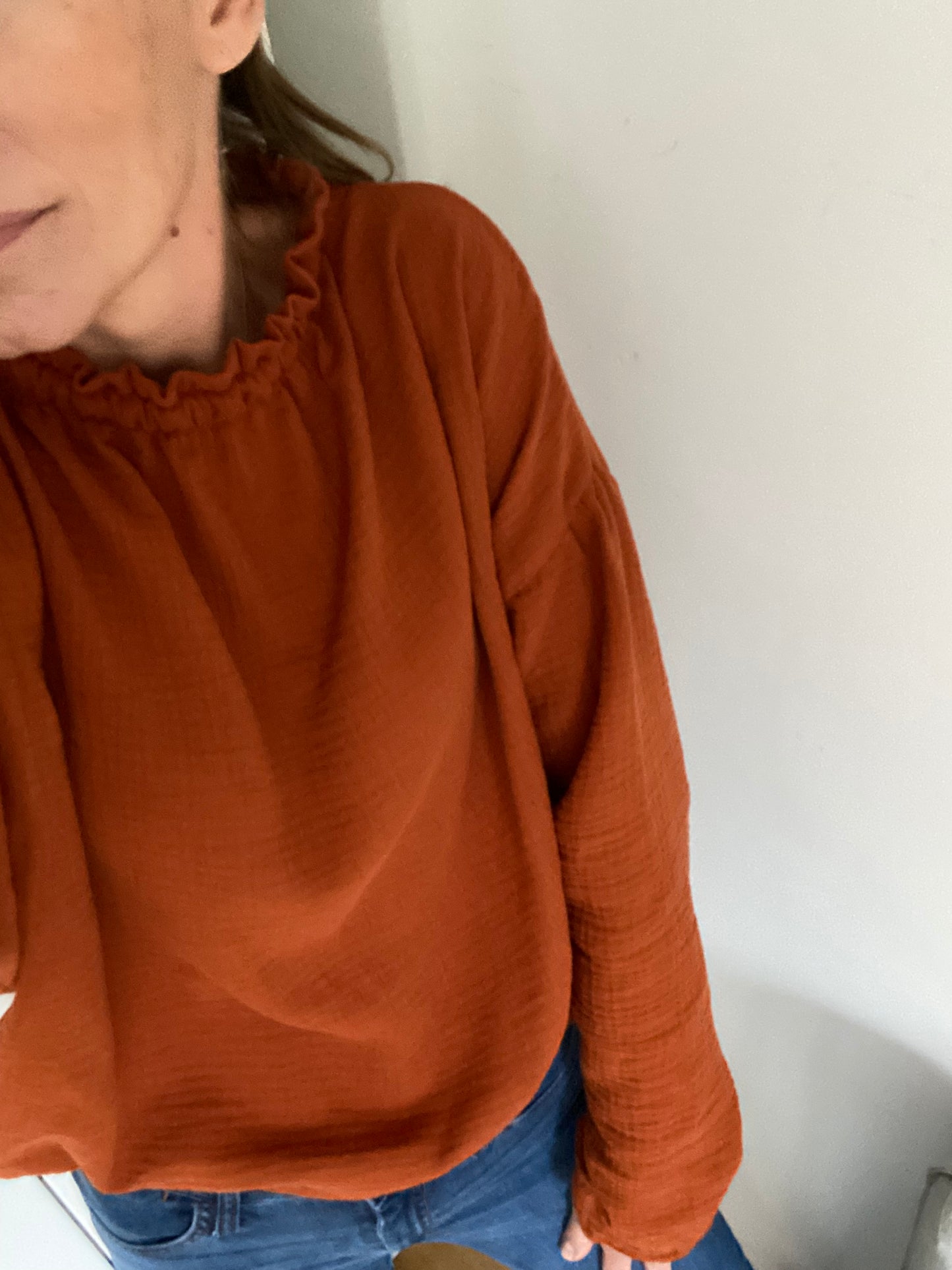 Musselinbluse ZOE Rust