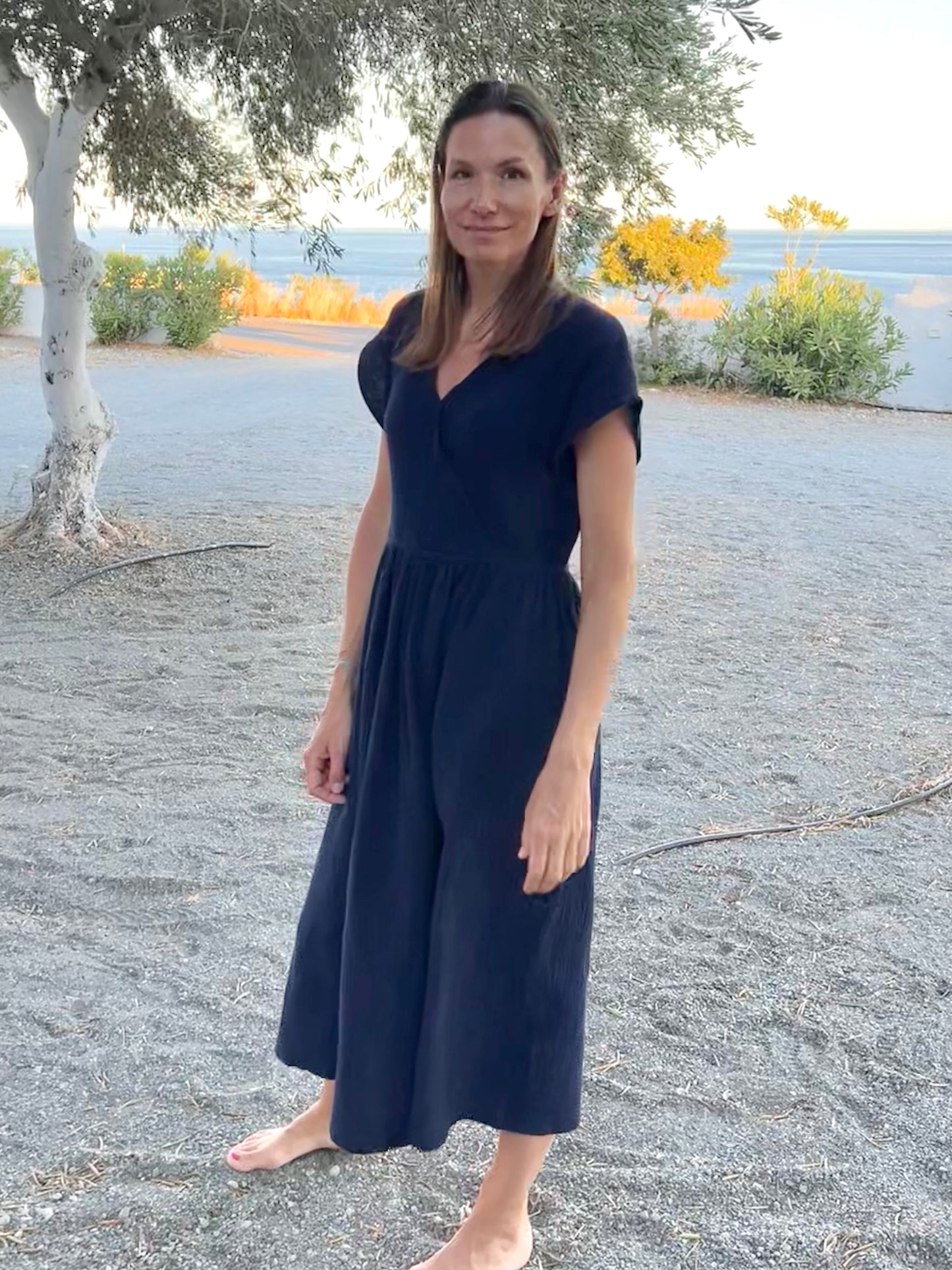 ALVA Kleid Musselin im Farbton Navy