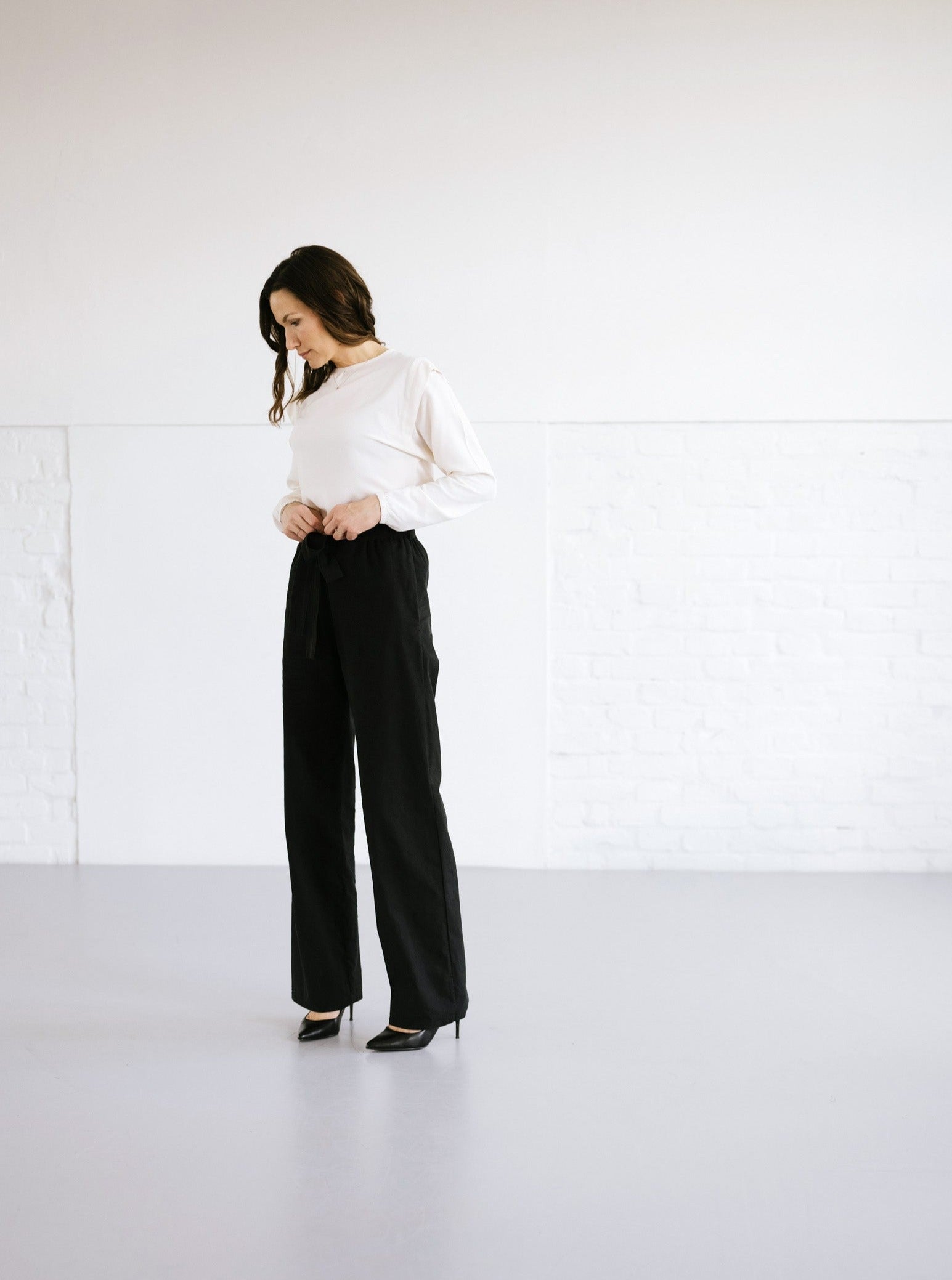 Paperbag Hose VIVIEN schwarz