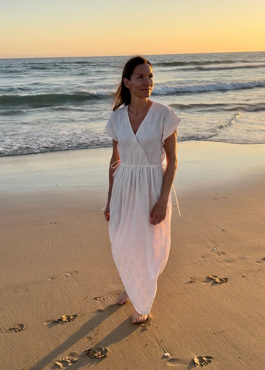 ALVA Peonies Kleid Musselin im Farbton Ivory 