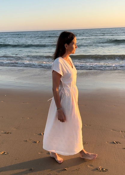 ALVA Peonies Kleid Musselin im Farbton Ivory 