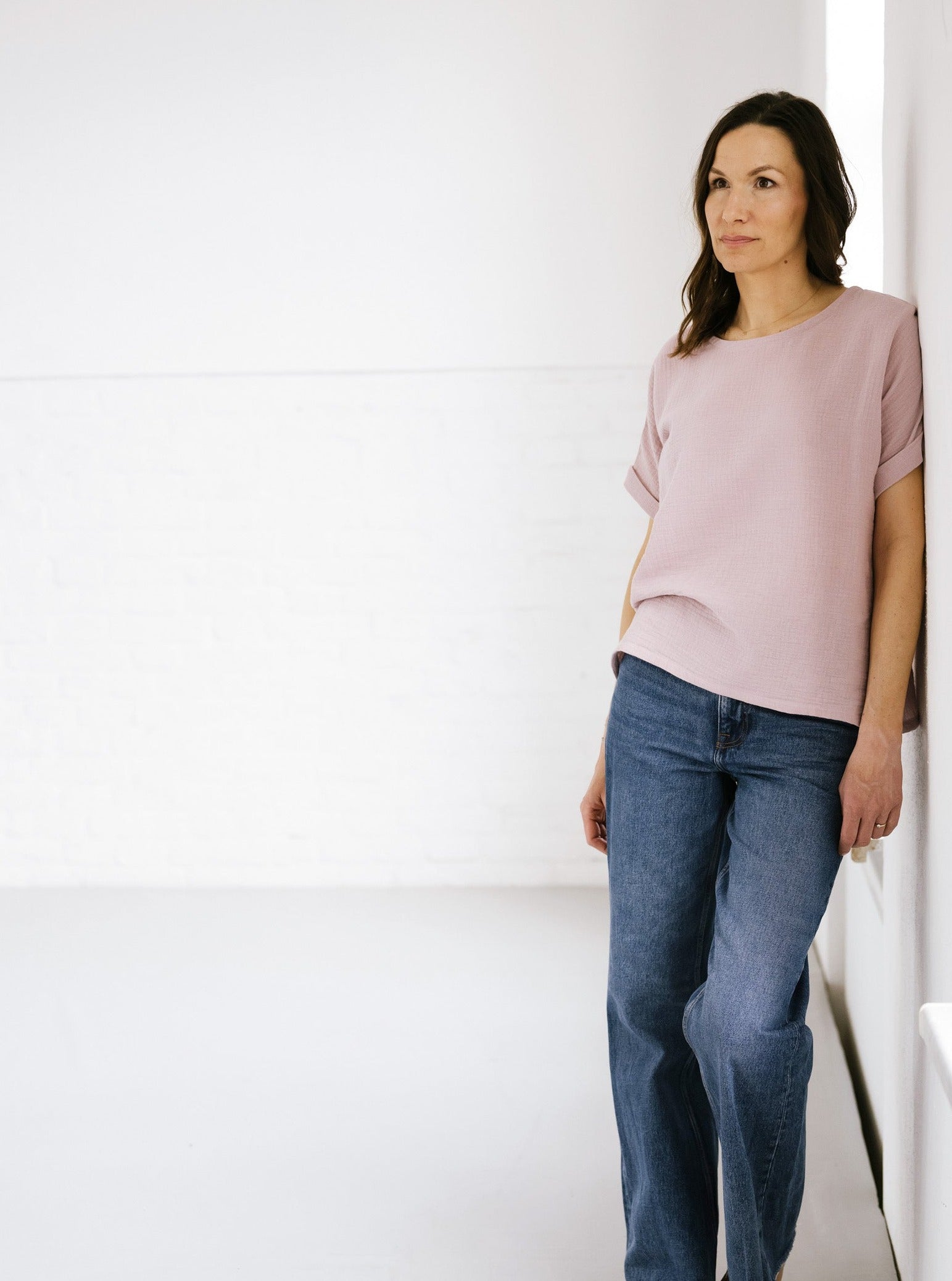 Musselinbluse NELE dusty rosé