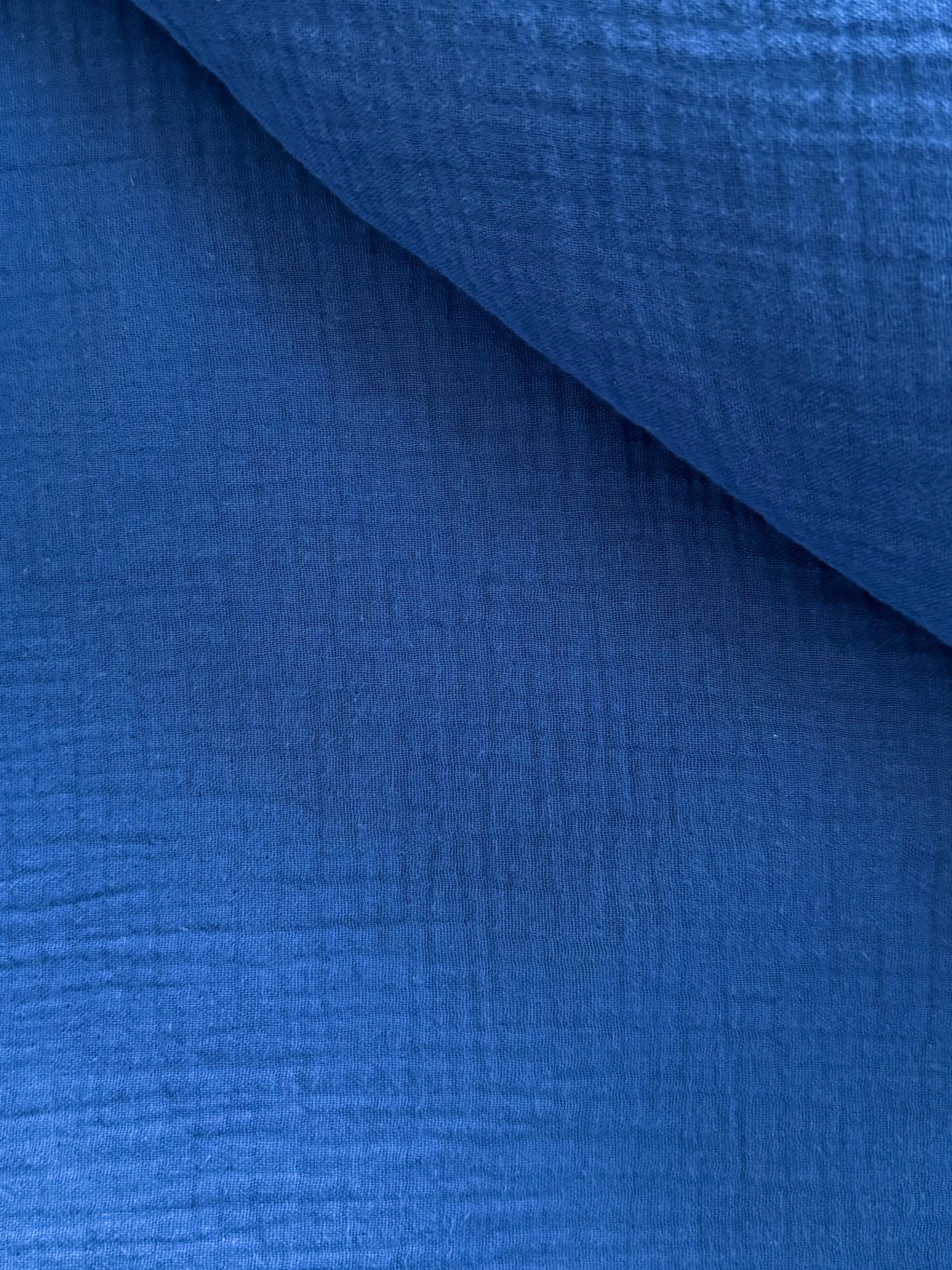 Bright Blue - Musselin 100% Bio-Baumwolle