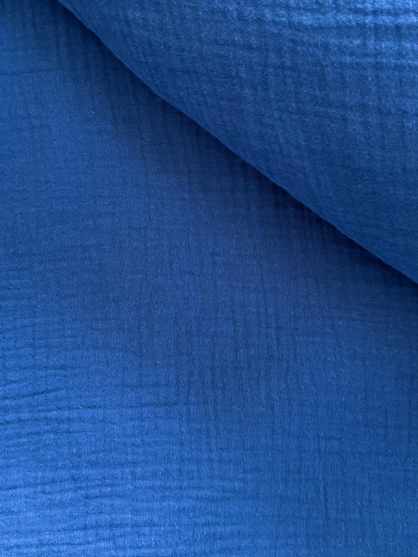 Bright Blue - Musselin 100% Bio-Baumwolle 