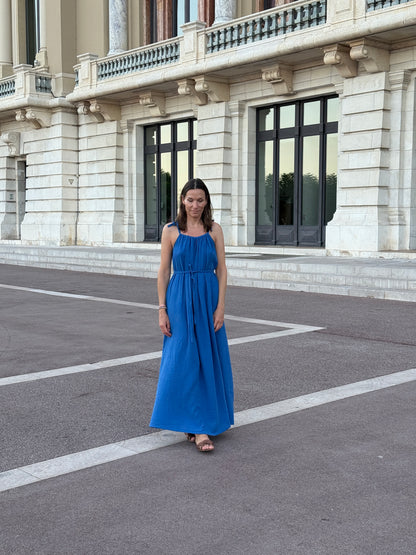 ELISE Kleid Musselin im Farbton Bright Blue aus 100% Bio-Baumwolle 
