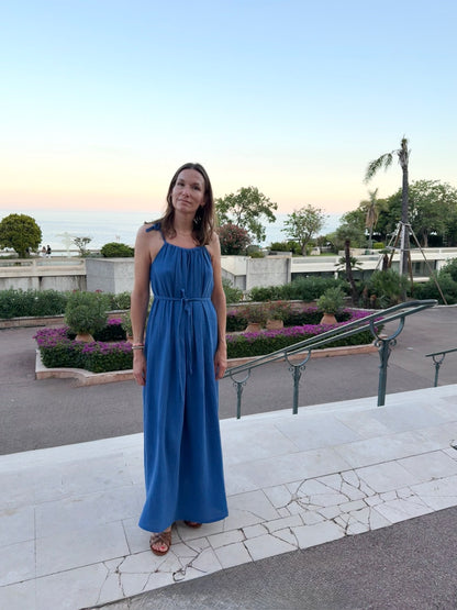 ELISE Kleid Musselin im Farbton Bright Blue aus 100% Bio-Baumwolle 