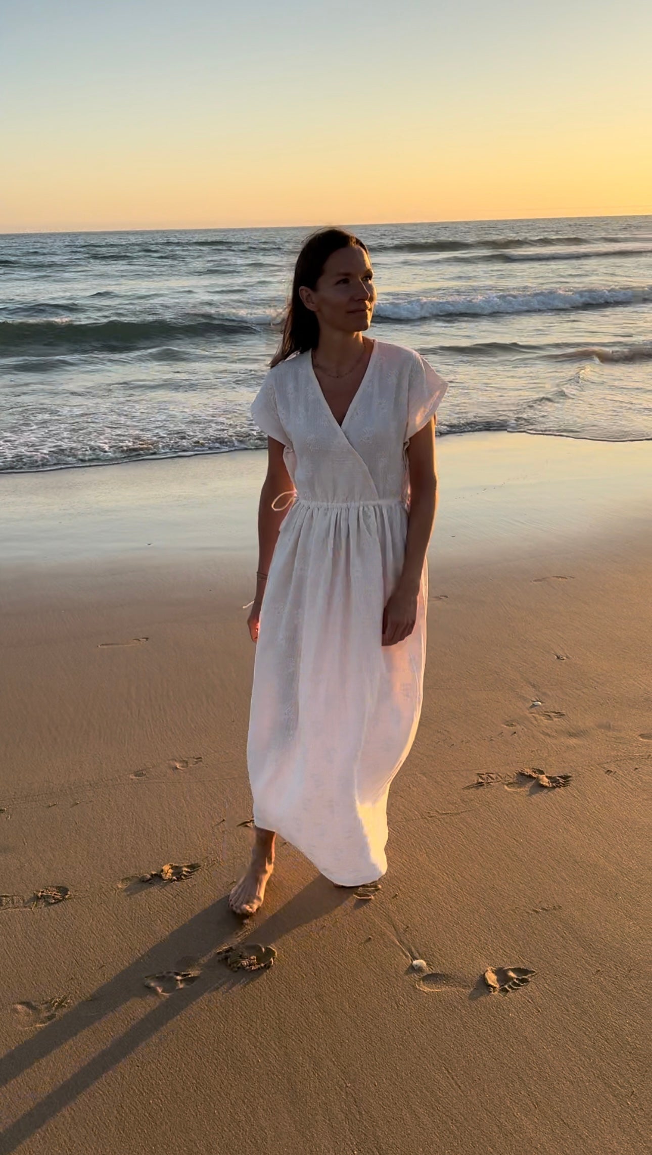 ALVA Peonies Kleid Musselin im Farbton Ivory