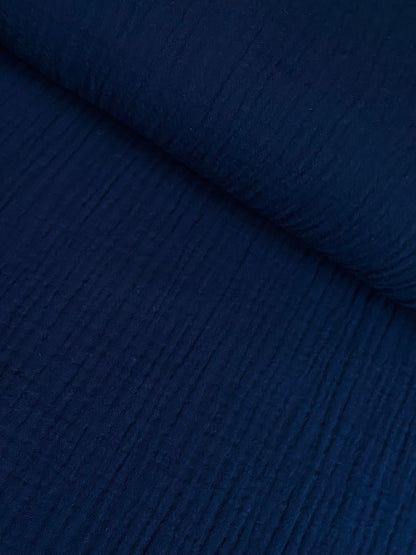 Navy - Musselin 100% Bio-Baumwolle