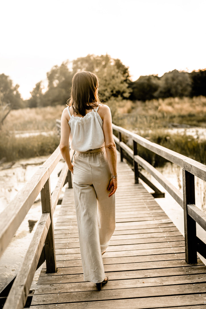 Paperbag Hose VIVIEN beige