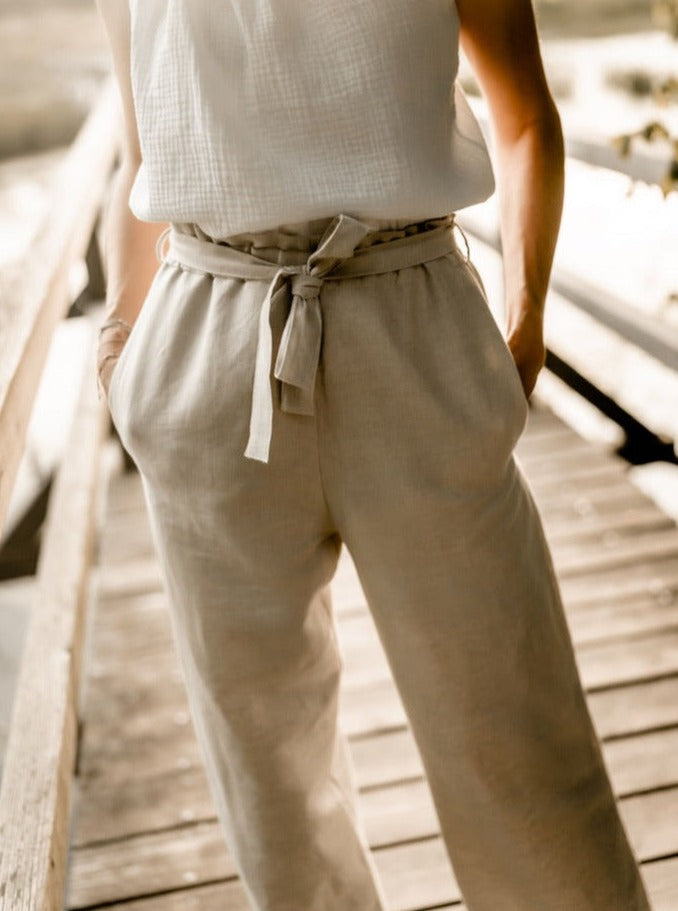 Paperbag Hose VIVIEN beige