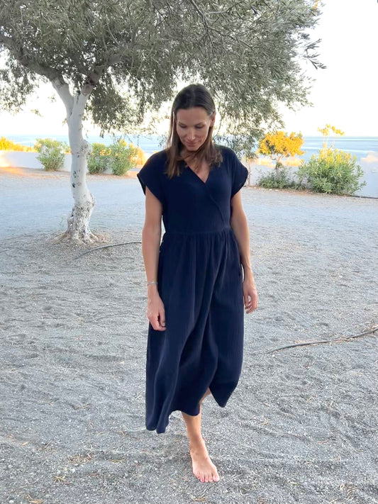 ALVA Kleid Musselin im Farbton Navy